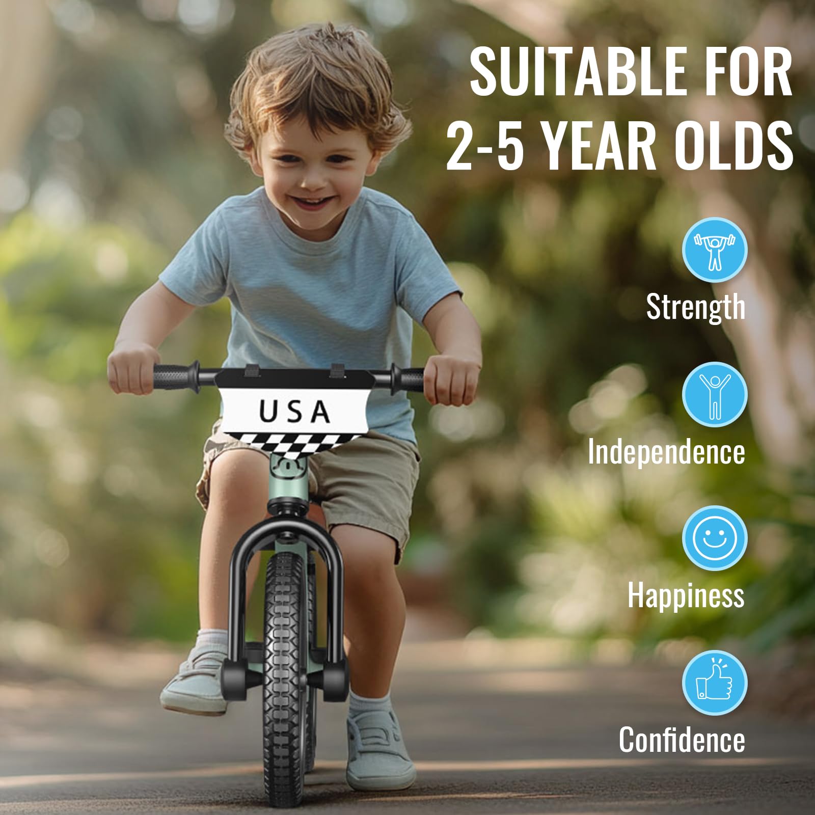 SEREED Toddler Balance Bike 2 Year Old Adjustable Bike Toy for 2-5 Boy Girl