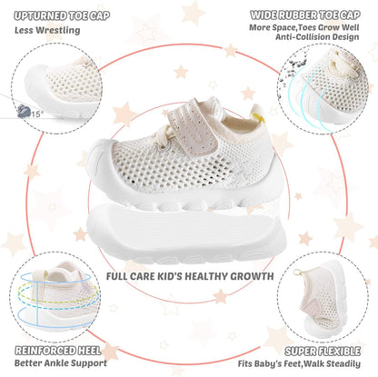 Baby Walking Shoes Toddler Girl Boy Soft Sole Breathable Mesh Slip on Summer Wide Shoes Infant