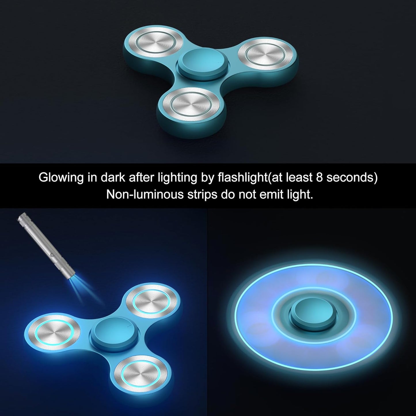 Fidget Spinners Toy, Metal Stainless Steel Bearing High Speed 4-8 Min Spins, EDC ADHD Stress