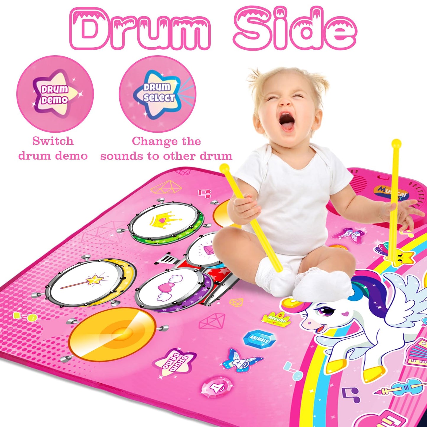Toys for 1 Year Old Girl Gifts: 3 in 1 Baby Music Mat Toddler Toys Age 1-2