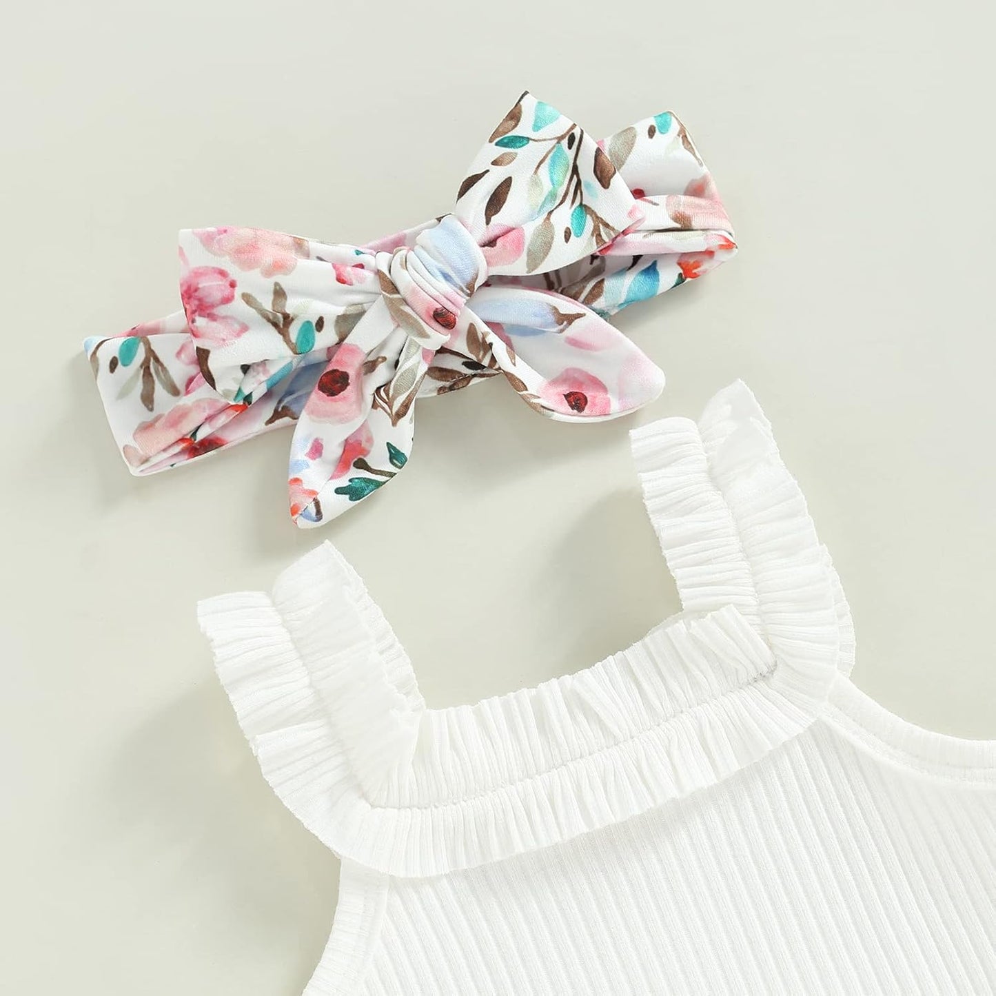 fhutpw Baby Girl Clothes Summer Cute Outfits 3 6 12 18 Months Spaghetti Strap Romper & Floarl