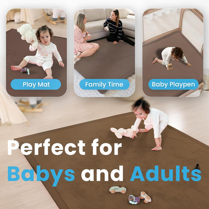 1.3" Thick Baby Play Mat,Ultra Soft Elasti-Foam 50×50 Playpen Mat for Tummy Time,Water-Repellent
