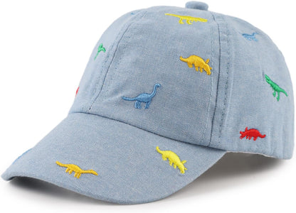 JANGANNSA Dinosaur Boys Girls Caps Embroidery Baby Baseball Caps Cotton Infant Toddler Kids Hat