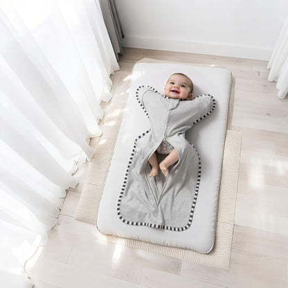 Transition Swaddle, 2 Pack 100% Cotton Baby Sleep Sack, 2-Way Zipper Infant Arm Up Swaddle for