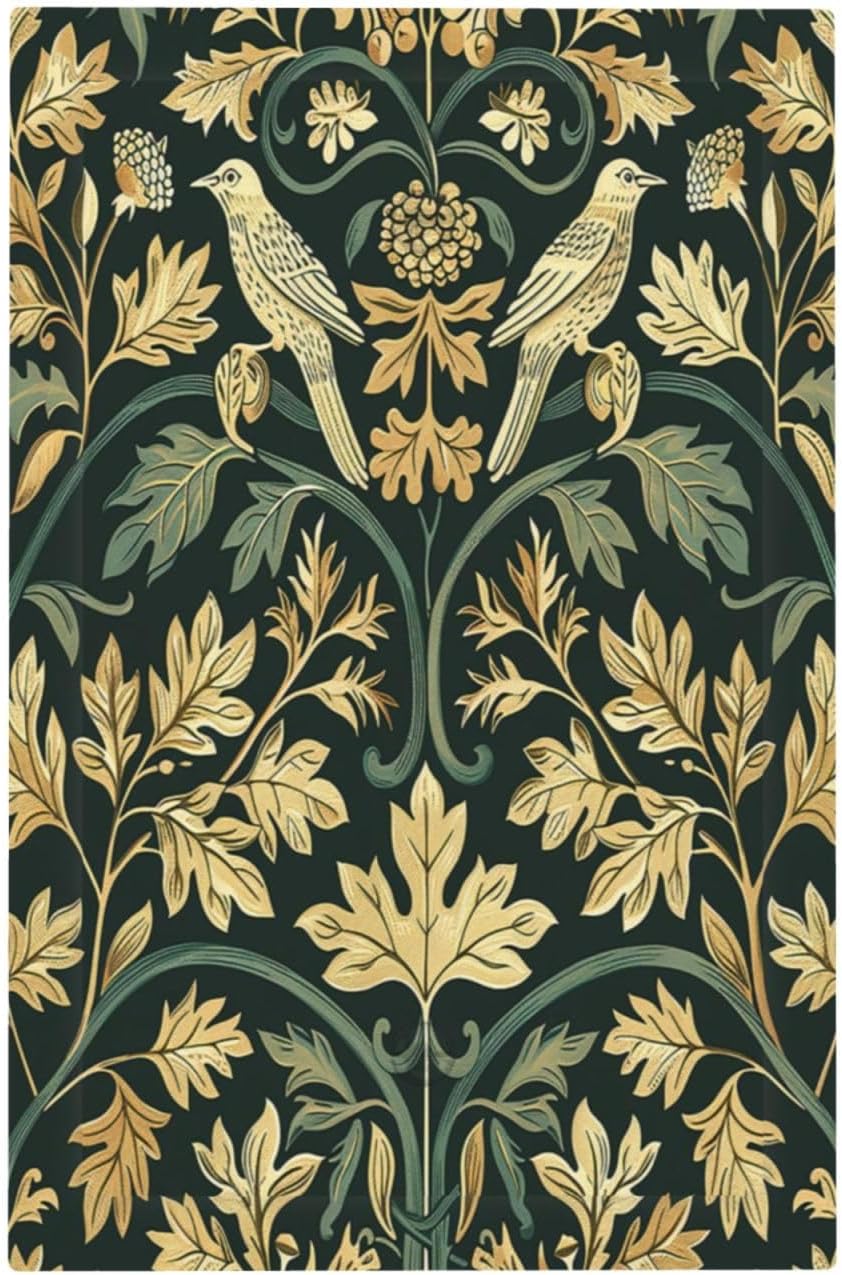 Light Switch Cover Plate William Morris Vintage Botanical Birds Golden Green Leaves 1 Gang No