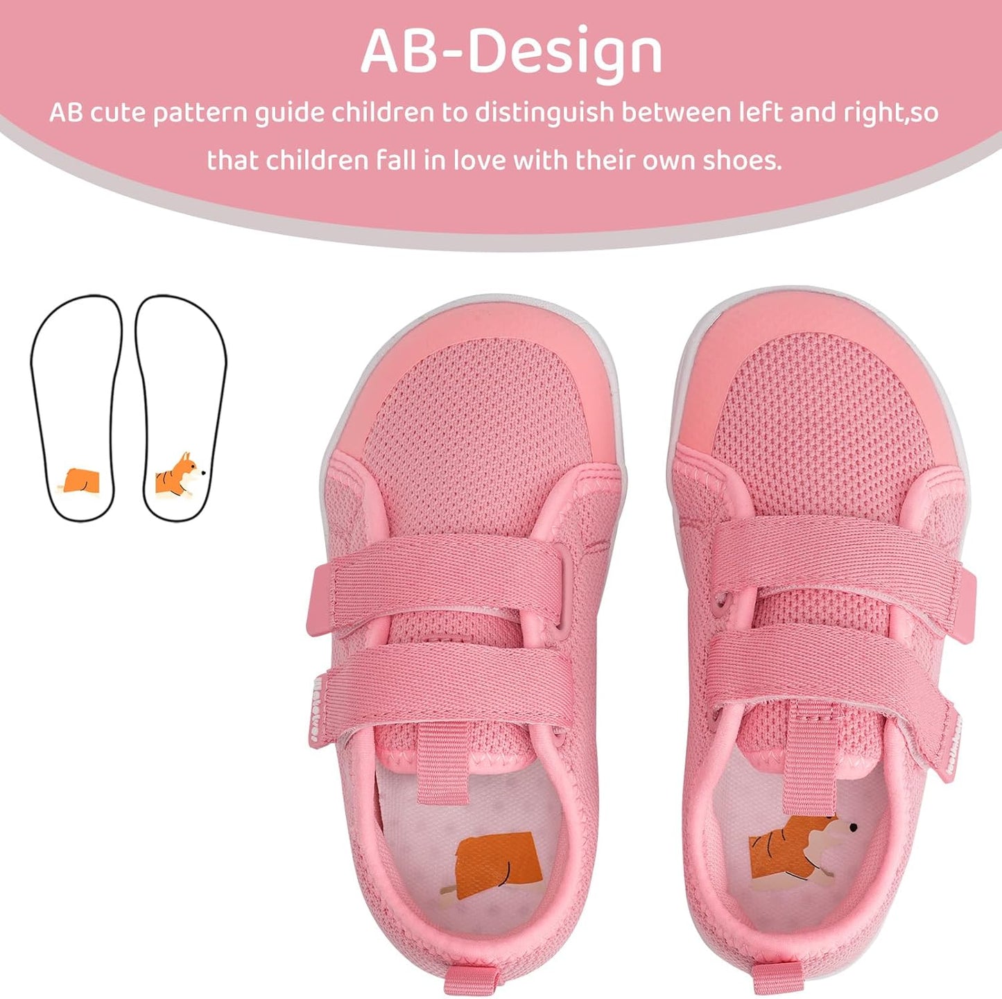 WateLves Toddler Little Kids Wide Barefoot Shoes The First Walking Shoes Girls Boys Breathable Zero