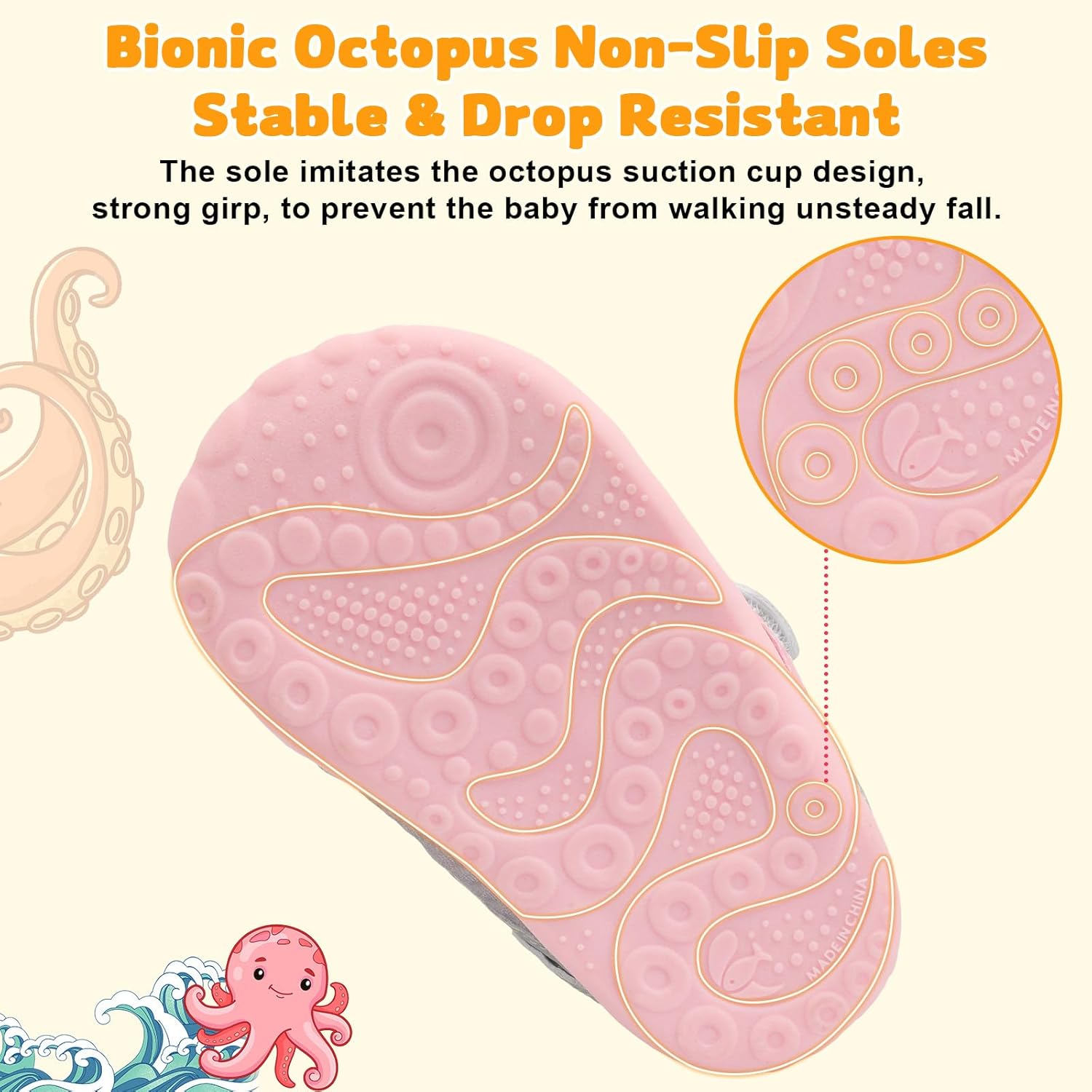 FEETCITY Wide Baby Shoes Boys Girls Baby Barefoot Shoes Breathable Infant Walking Shoe Crib Sock
