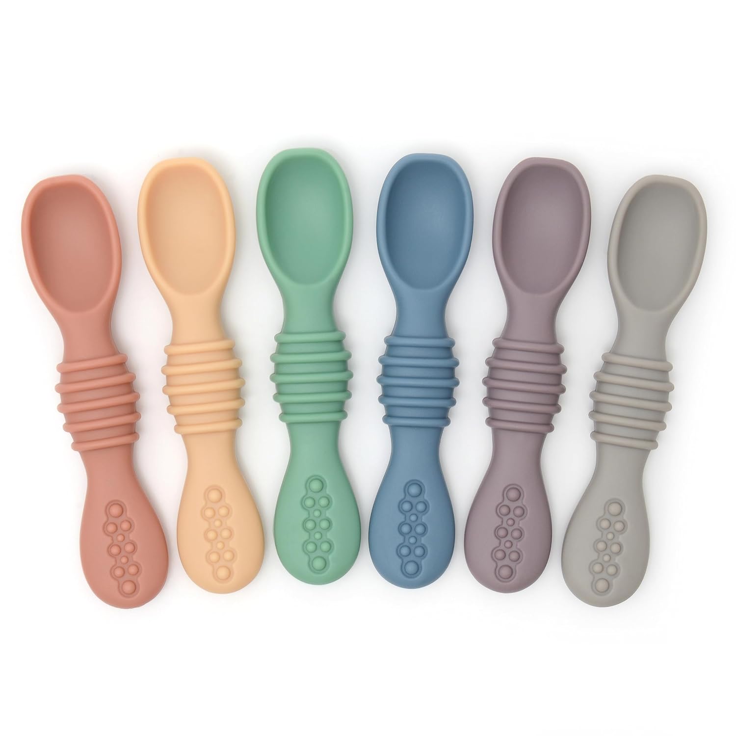 PrimaStella Silicone Chew Spoon Set for Babies and Toddlers - Safety Tested - BPA Free - Microwave