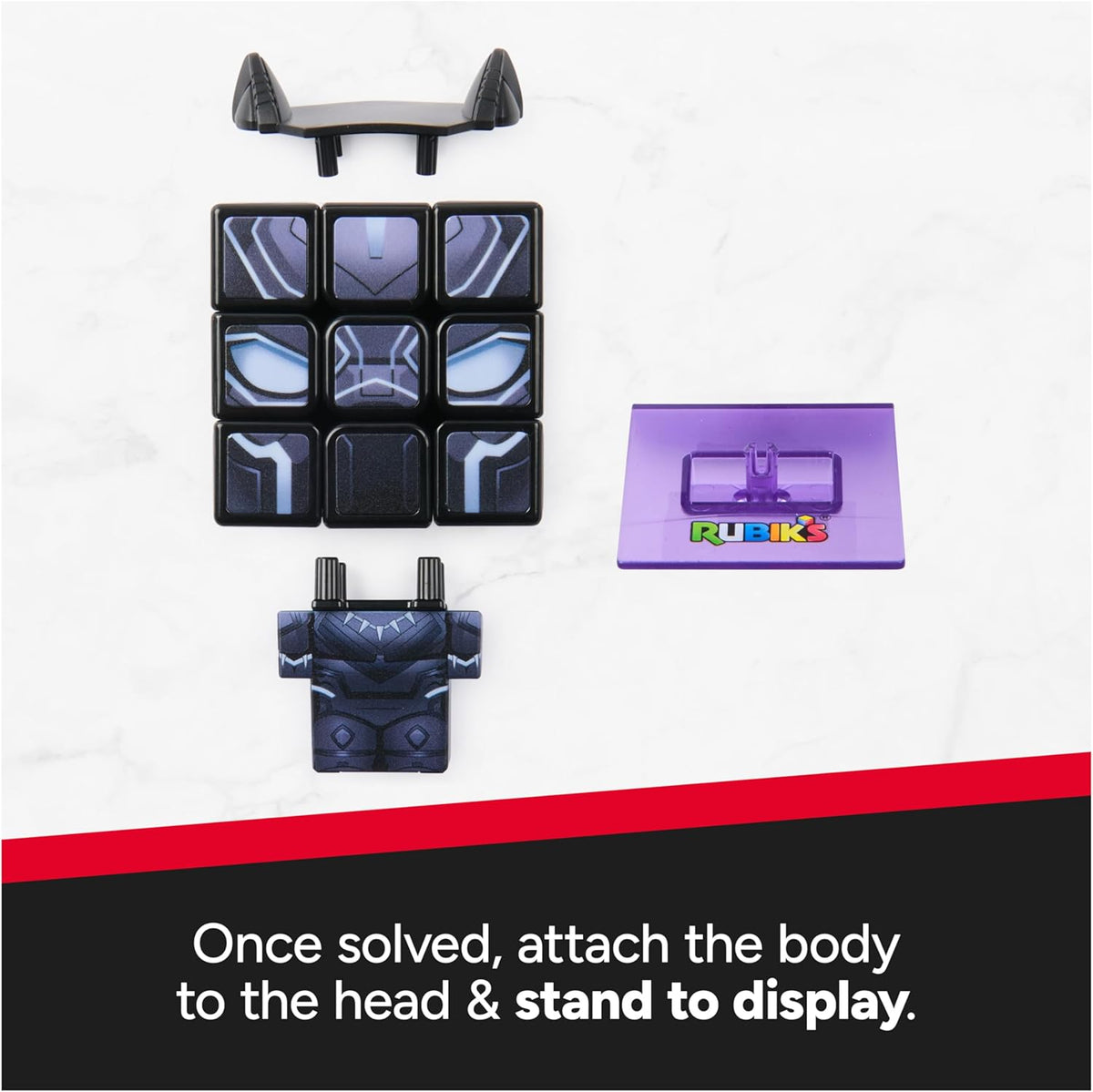 Rubik’s Cube Black Panther Cuber, Problem-Solving Challenging Brain Teaser Collectible Black