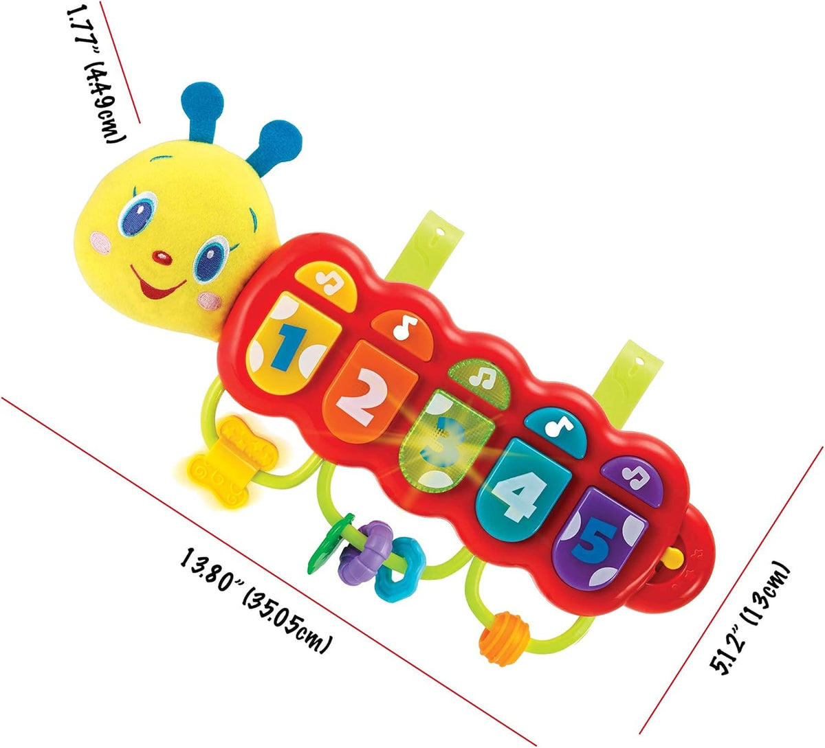 KiddoLab Lira Baby Musical Toy with Lights & Music – Interactive Caterpillar Spinner & Stacking