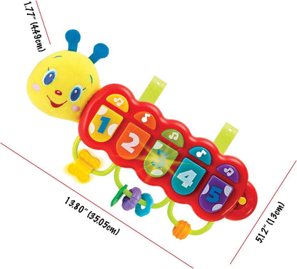 KiddoLab Lira Baby Musical Toy with Lights & Music – Interactive Caterpillar Spinner & Stacking