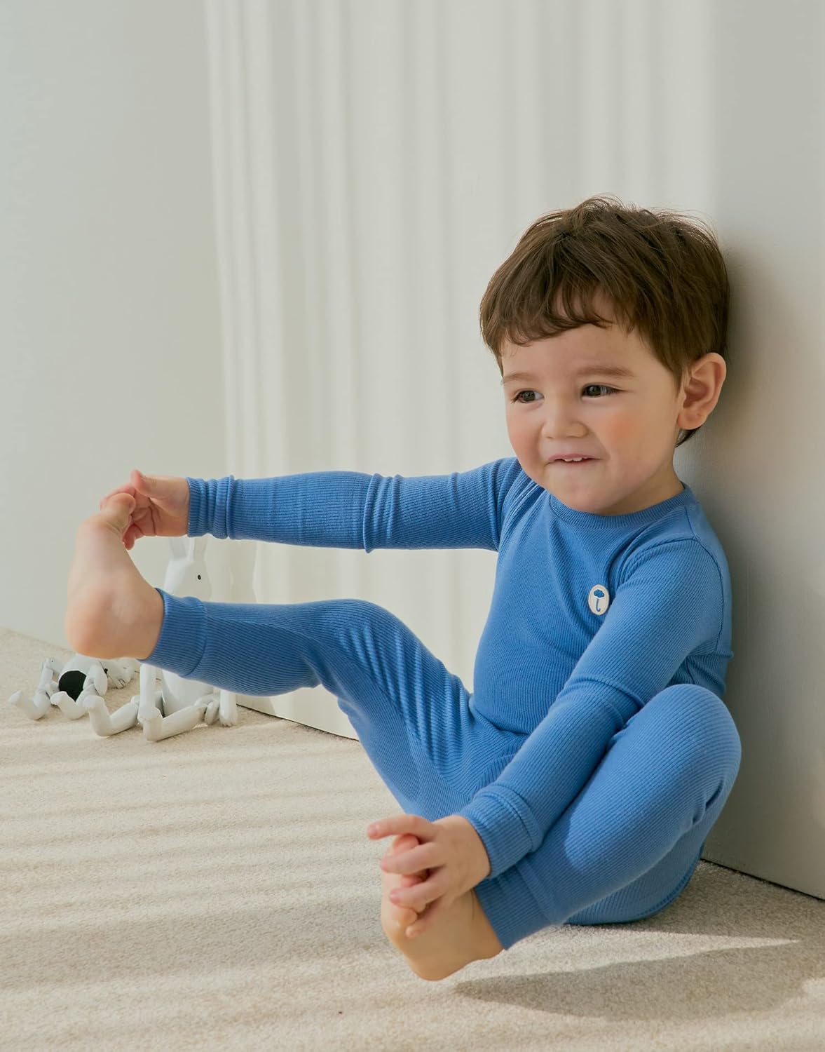 moimoln Pajamas Set 6M-5Y Solid Ribbed Unisex Baby & Toddler, Soft Viscose, Snug-Fit, Everyday