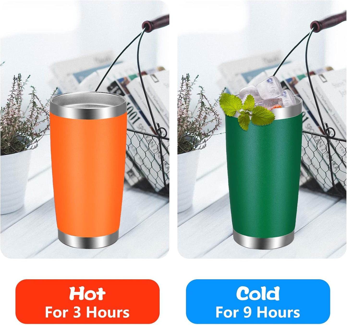 VEGOND 20oz Tumbler with Lid and Straw Stainless Steel Tumbler Cup Bulk Vacuum Insulated Double