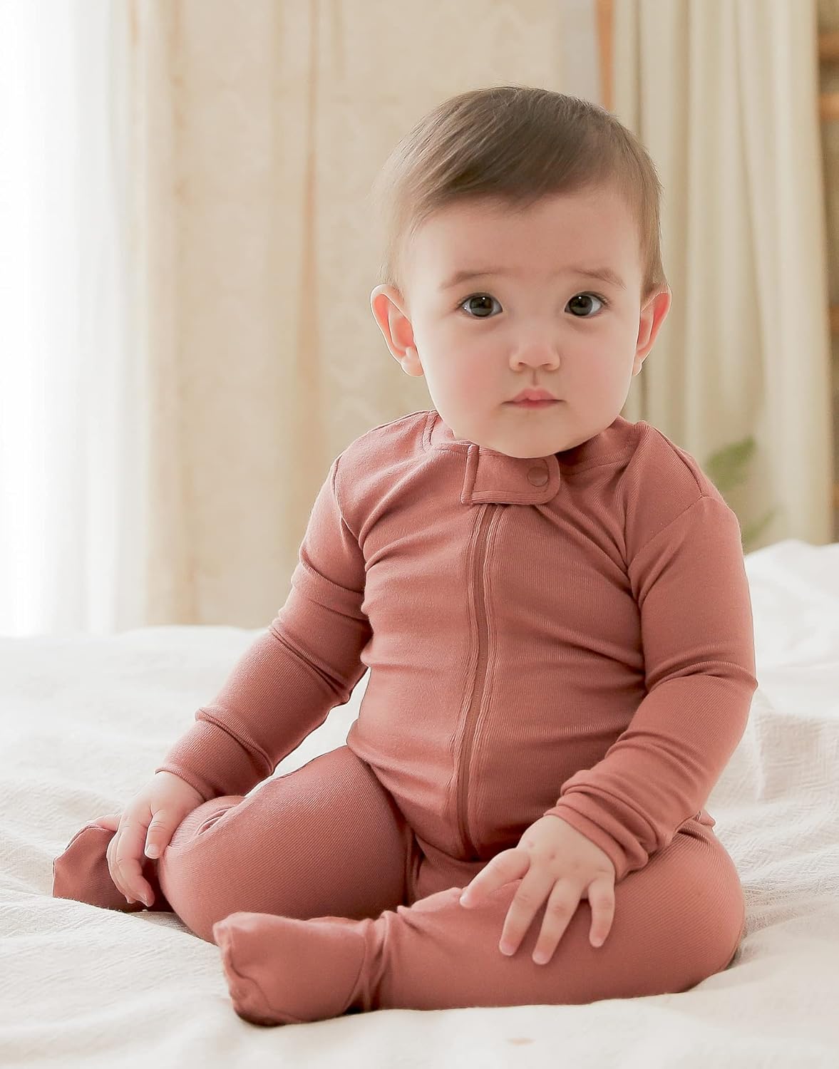 VAENAIT BABY Infant Toddler Boys Girls Footed One-Piece Sleep and Play Premium Modal Pajamas 1-2