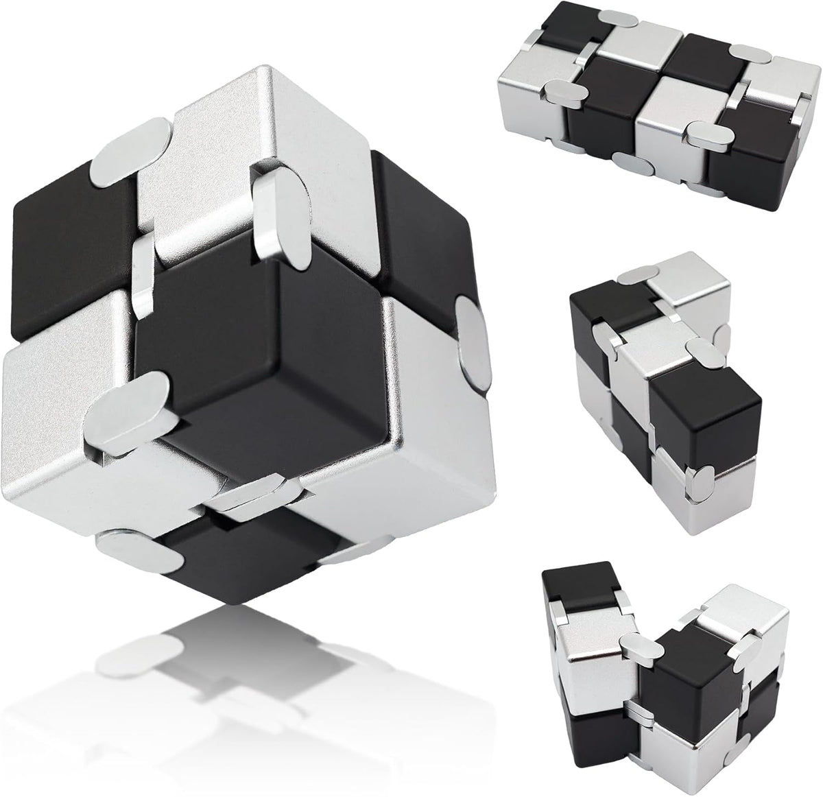 Infinity Cubes with Case, Fidget Infinity Cubes Metal for Kids Boys Girls, Silent Fidget Toys for
