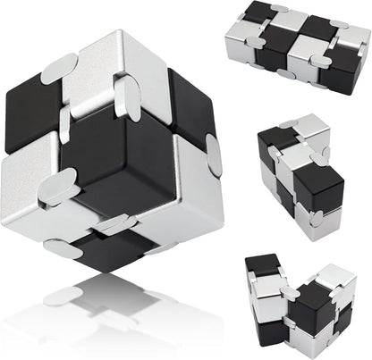 Infinity Cubes with Case, Fidget Infinity Cubes Metal for Kids Boys Girls, Silent Fidget Toys for