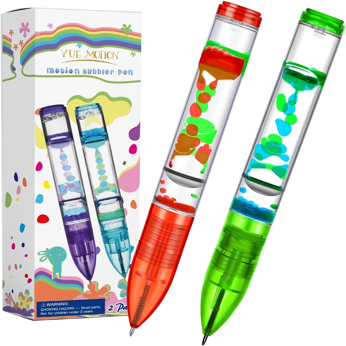YUE MOTION Liquid Motion Bubbler Pens - Sensory Toy Pens for Classroom-Fidget Pens for Kids and