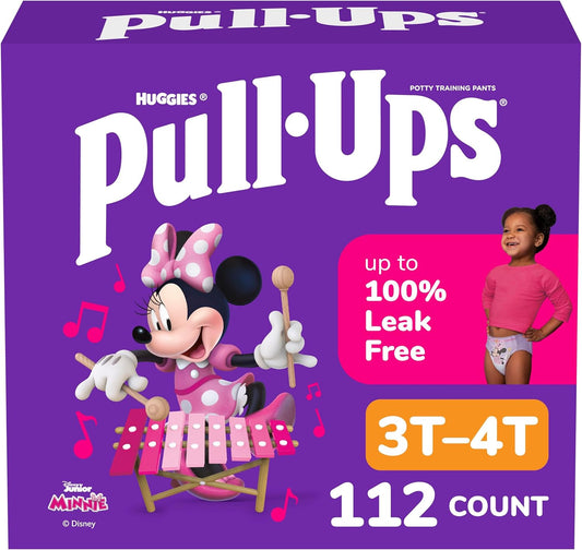 Pull-Ups Girls' Potty Training Pants, Size 3T-4T Training Underwear (32-40 lbs), 112 Count (4 Packs