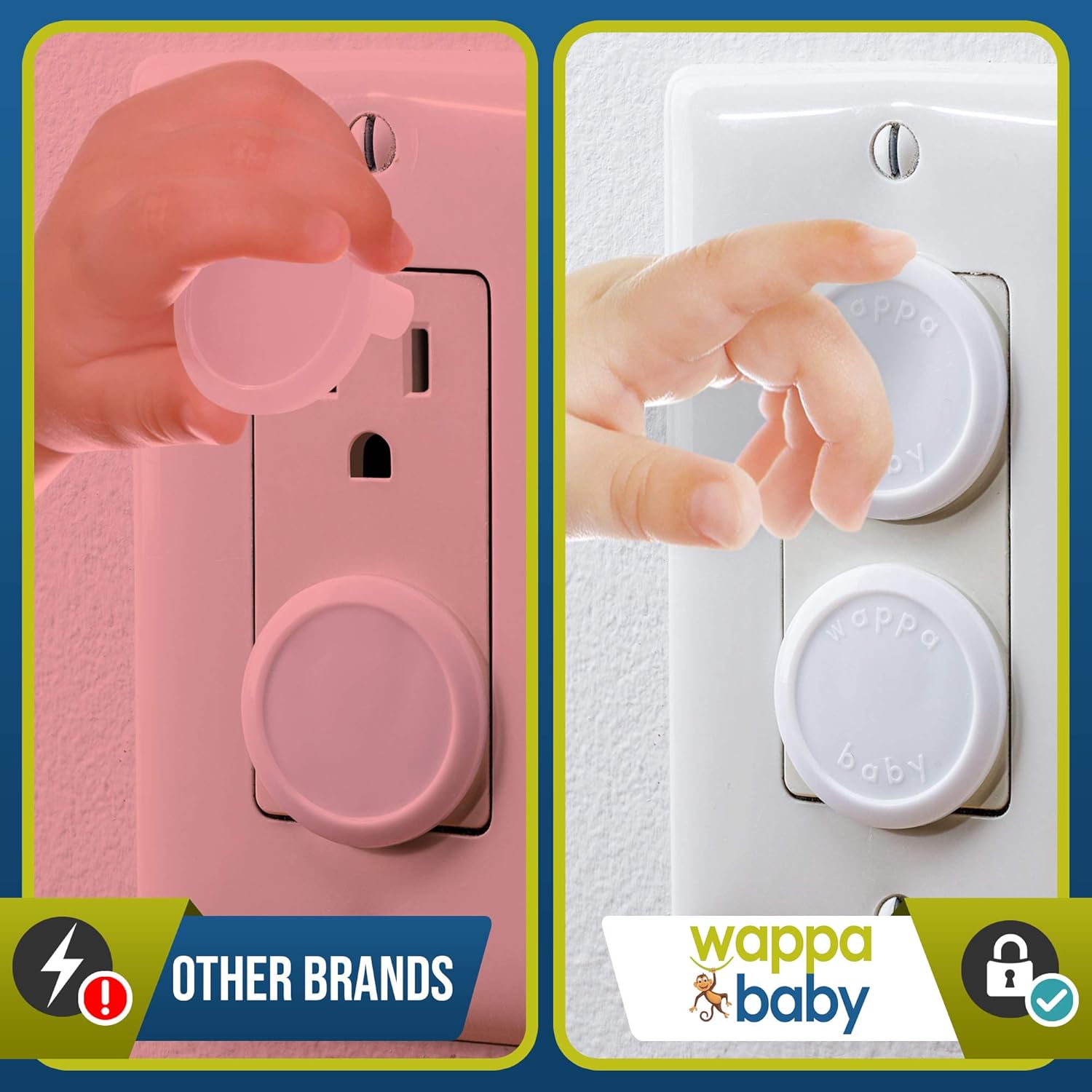 Outlet Covers Baby Proofing (32 Pack) By Wappa Baby | Safe & Secure Electric Plug Protectors |