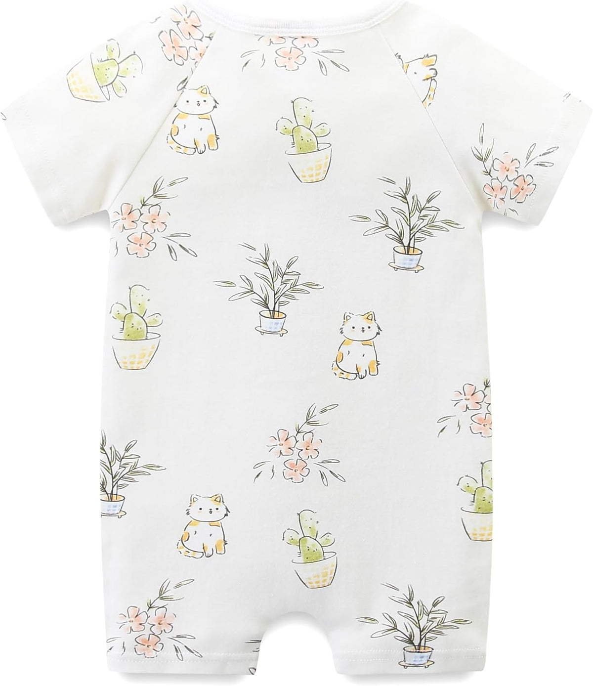 Unisex Summer Trendy 2-Pack Rompers Short Sleeve Zipped Bodysuit Infant Cotton Outfits