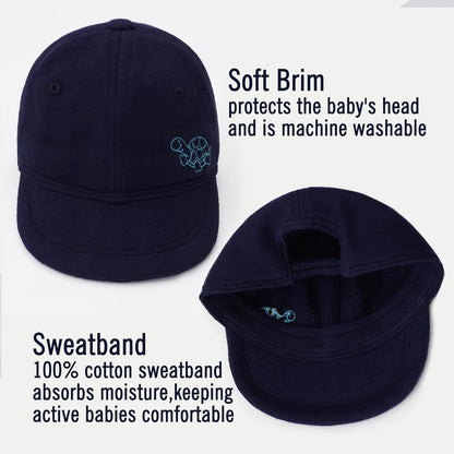 Keepersheep Baby Baseball Cap Infant Sun Hat, Cotton Knit with Soft Brim, Adjustable Soft Newborn
