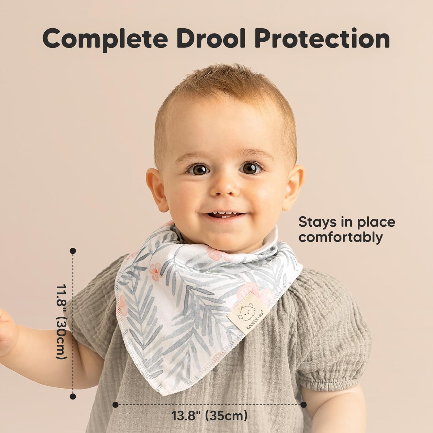 8-Pack Organic Baby Bandana Bibs for Girls - Super Absorbent Triangle Baby Bibs for Drooling and
