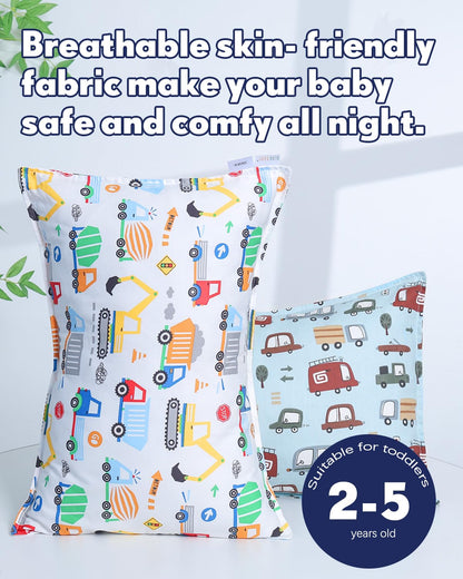 ALVABABY Toddler Pillowcases 2 Pack Cotton Kids Pillow Cover Fit 13"x 18" or 14"x20" Envelope for