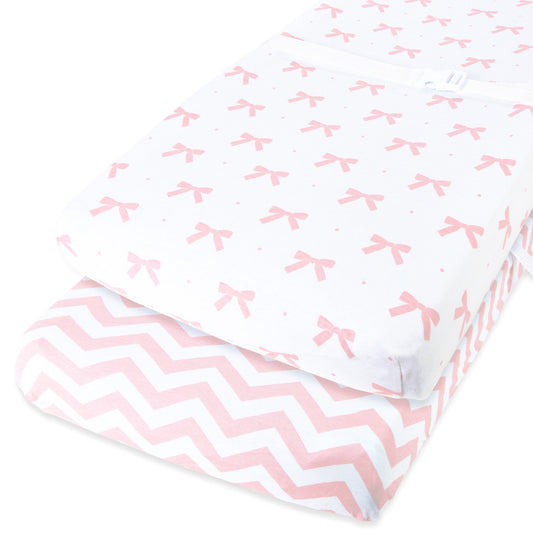 Cuddly Cubs Changing Pad Covers ??2 Pack ??Snuggly Soft Plush Cotton Changing Table Covers for Girl