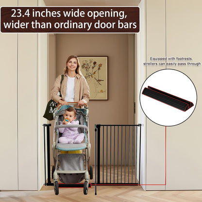 DEARBB Extra Wide Baby Gate Ultra Narrow Spacing 30.11-77.36" Pressure Mounted Double Lock Swing