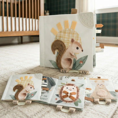 Soft Baby Book with Touch and Feel Pages - Cute Sensory Toy for Babies