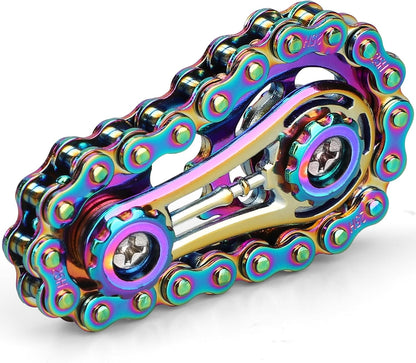 Bike Chain Gear Fidget Spinner for Stress Relief, Metal Sprocket Chain Fidget Toy for Kids Adults