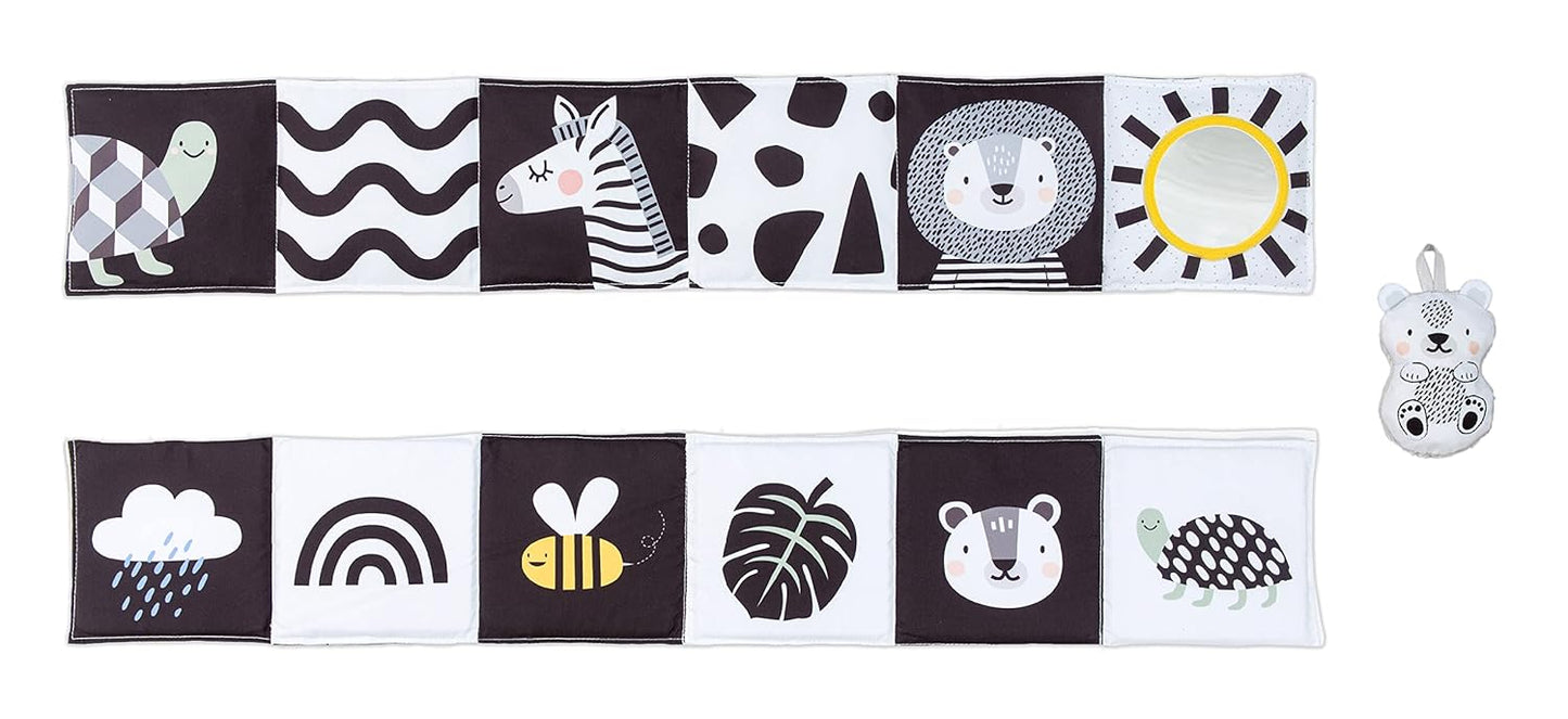 Taf Toys Newborn Soft Activity Book Black & White High Contrast Baby Book Infant Sensory Toys Tummy