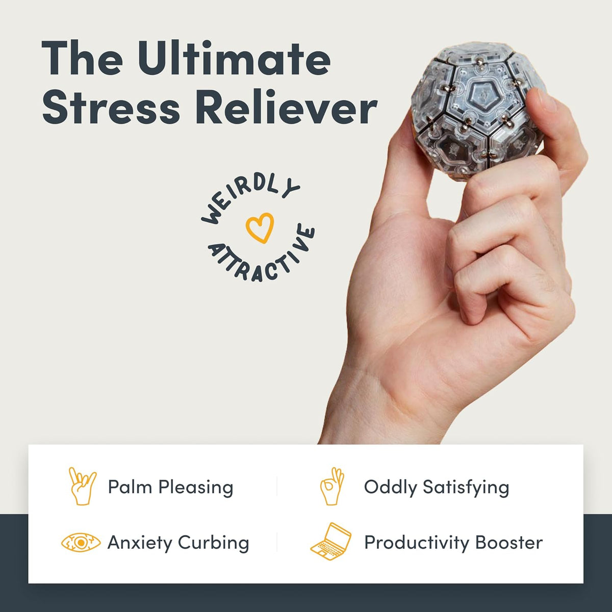 Speks Geode Sphere Magnetic Fidget Toy for Adults | Quiet Adult Sensory Toy for Stress Relief &