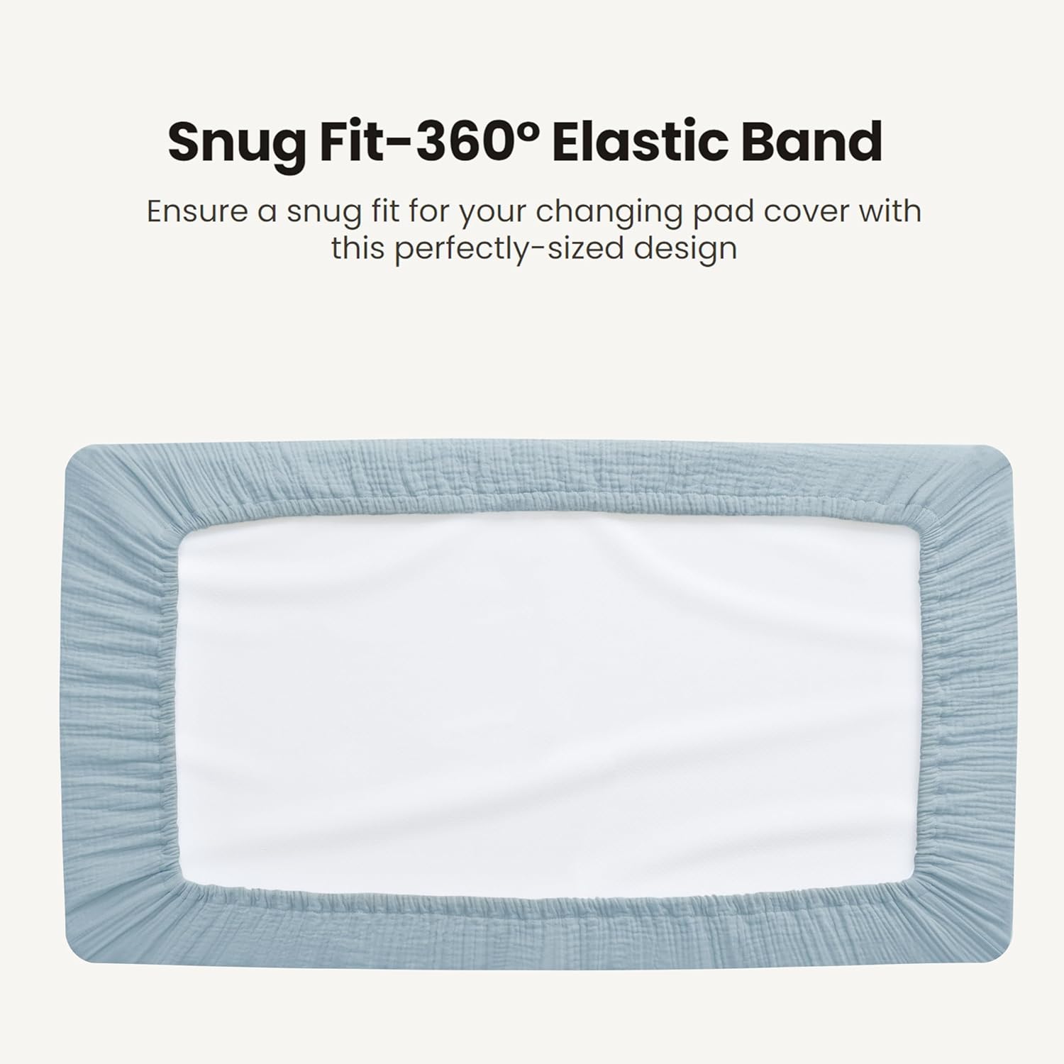 Konssy Waterproof Muslin Changing Pad Cover 2 Pack, Quilted Cotton Fitted Diaper Changing Table