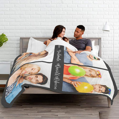 Ships Next Day, Personalized Birthday Gifts for Women, Custom Photo Blankets with Name, Customized
