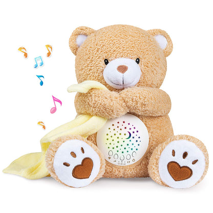 BEREST Baby Sleep Soother Bear, Mom's Heartbeat & Lullabies White Noise Machine, Nursery Decor