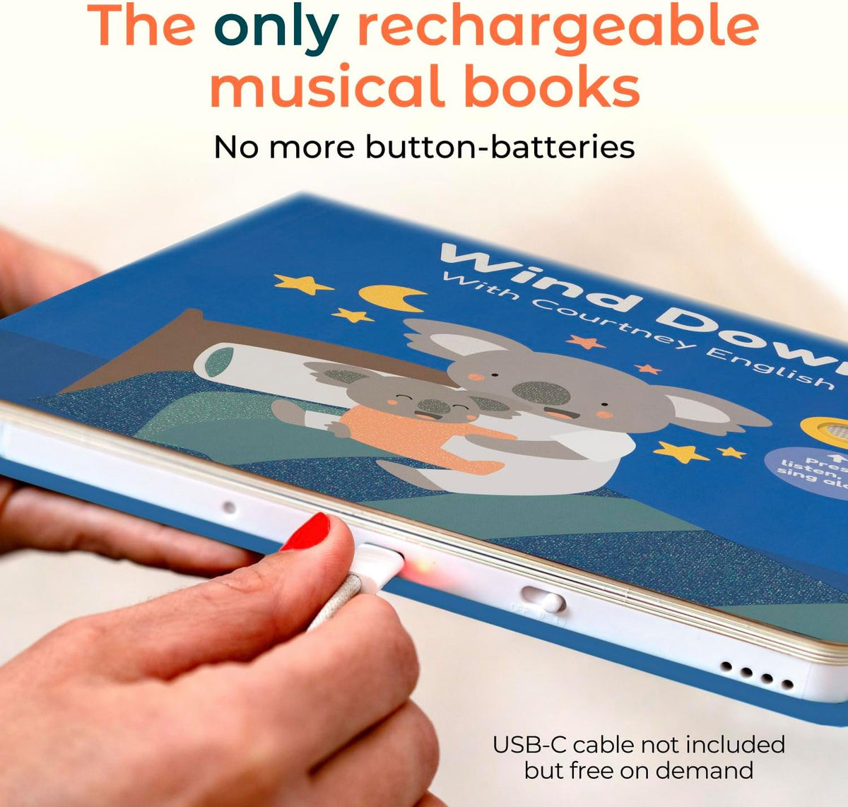 Cali’s Books Wind Down – USB-C Rechargeable Baby Book for Toddlers 1-3 | Expert-Designed Bedtime