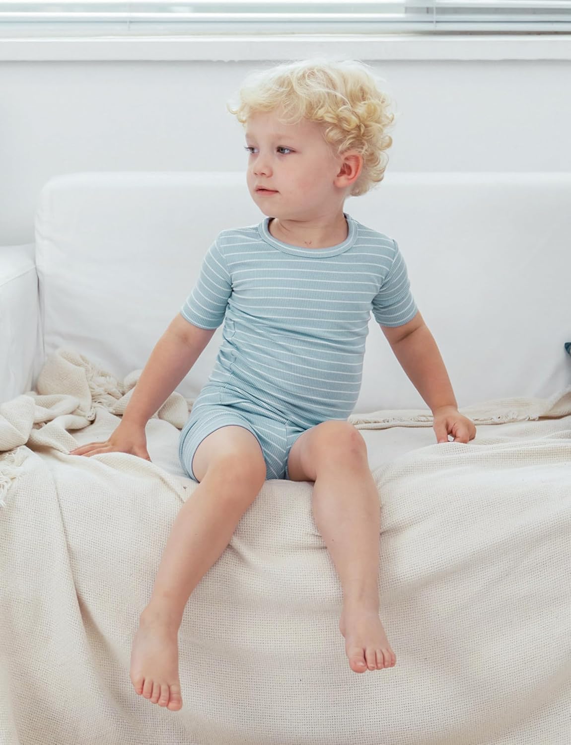 AVAUMA Stripe Pattern Baby Boys Girls Pajama Set Kids Toddler Snug fit Ribbed Sleepwear pjs for