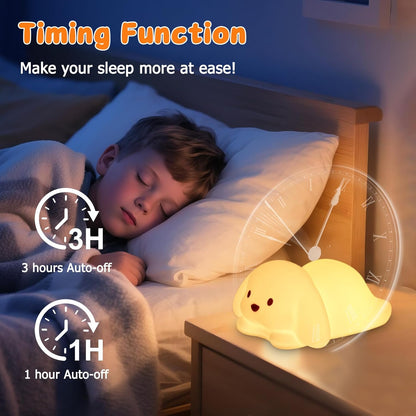 Tremdwoto Dog Night Light for Kids,Cute Colorful Night Light Baby Girl Squishy Night Light Lamp 1/3