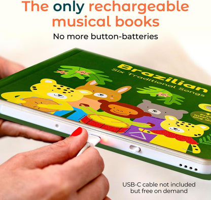 Cali's Books Brazilian Nursery Rhymes Book - Sound Books for Toddlers 1-3 Years Old - Interactive &