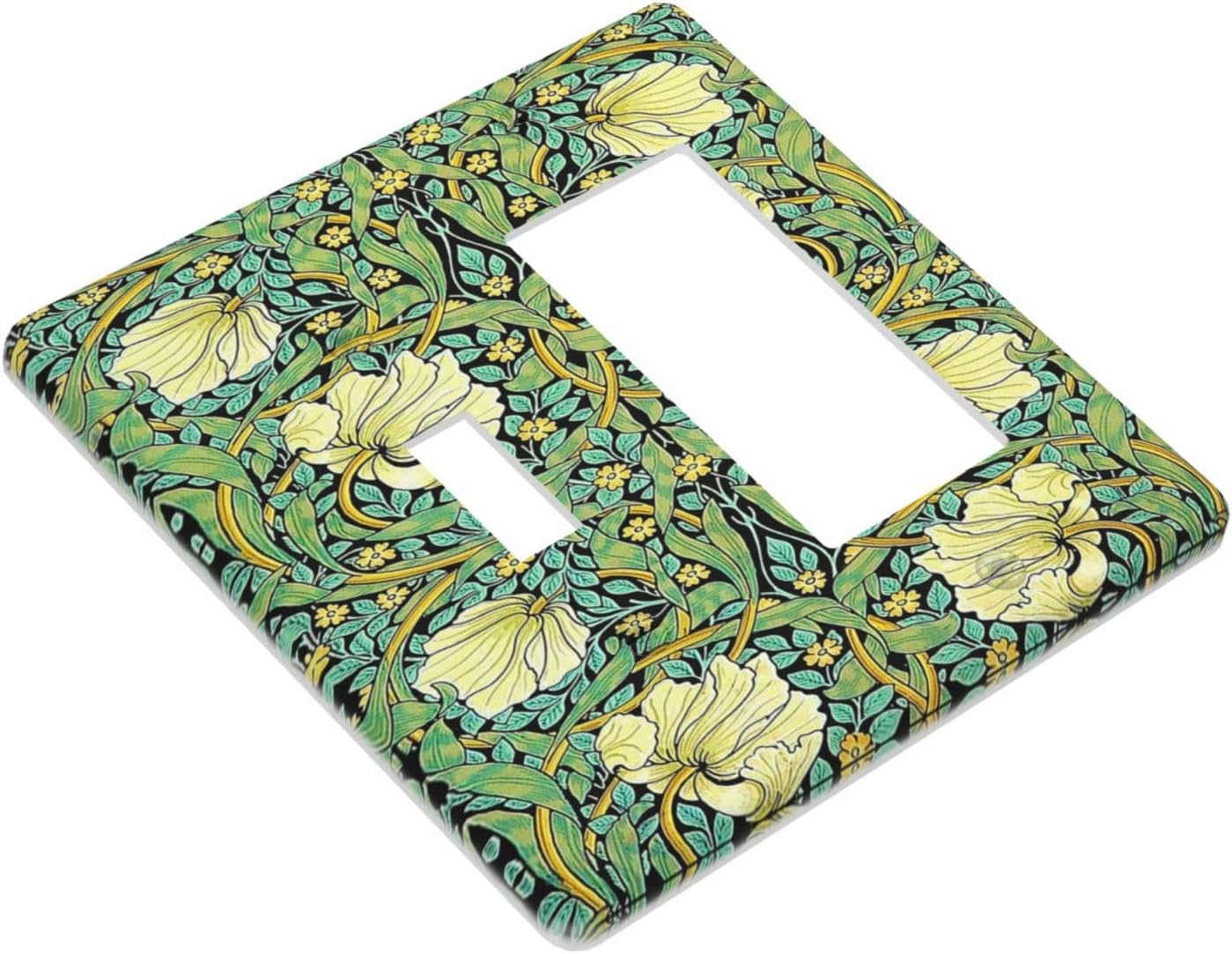 Outlet Covers William Morris Vintage Floral Yellow Flowers Green Leaf 1 Toggle 1 Rocker Combination