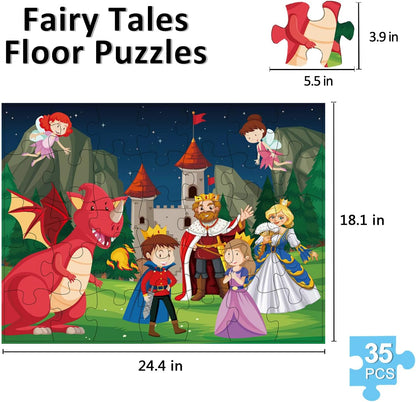 Jumbo Fairy Tales Floor Puzzle for Kids, Large Jigsaw Puzzles 35 Piece for Kids Ages 3-5,Preschool