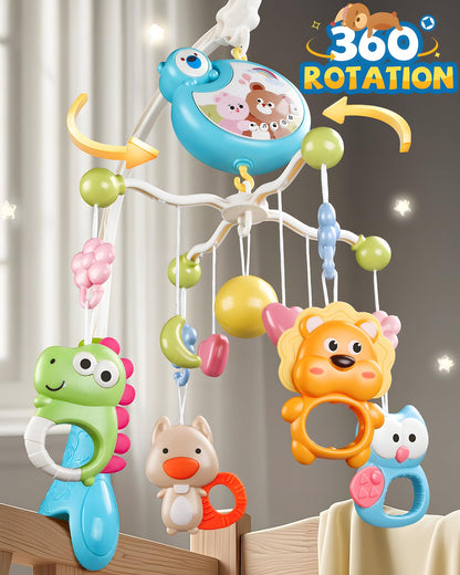 RSEPD Crib Mobile With Music And Lights, Mobiles For Cribs, Baby Mobile Arm Toys Hanging For