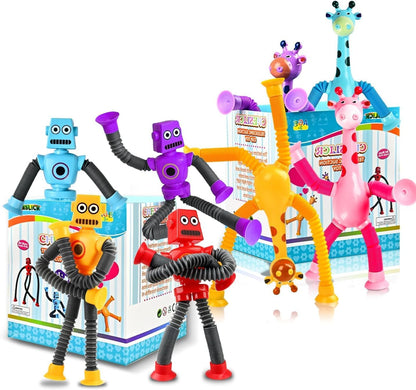 8pc Robot Giraffe Sensory Travel Toys for Toddlers Boy Ages 3 4 5 6 7 8, Airplane Activities