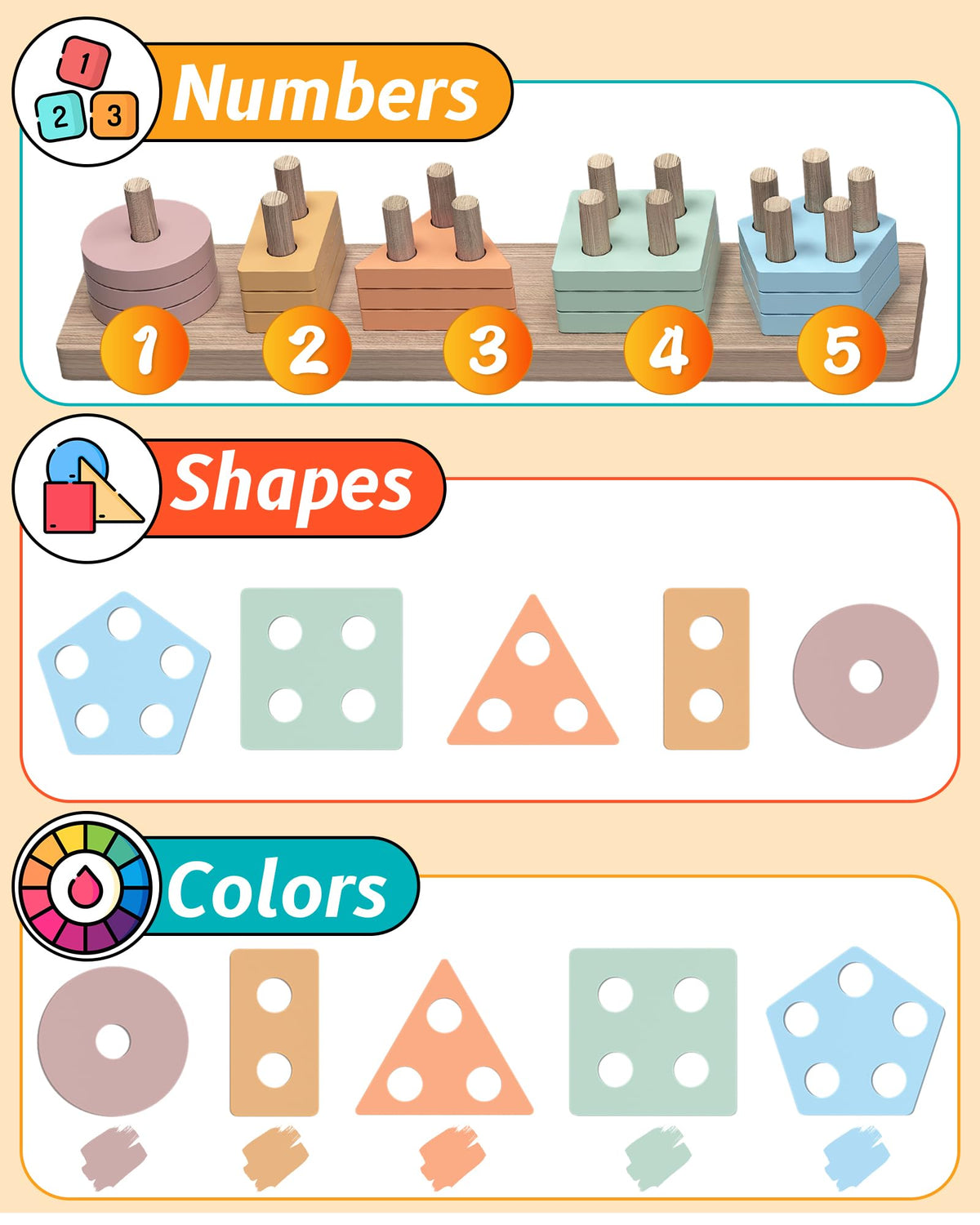 kecristv Montessori Toys for 1 2 Year Old Girl and Boy Birthday Gifts