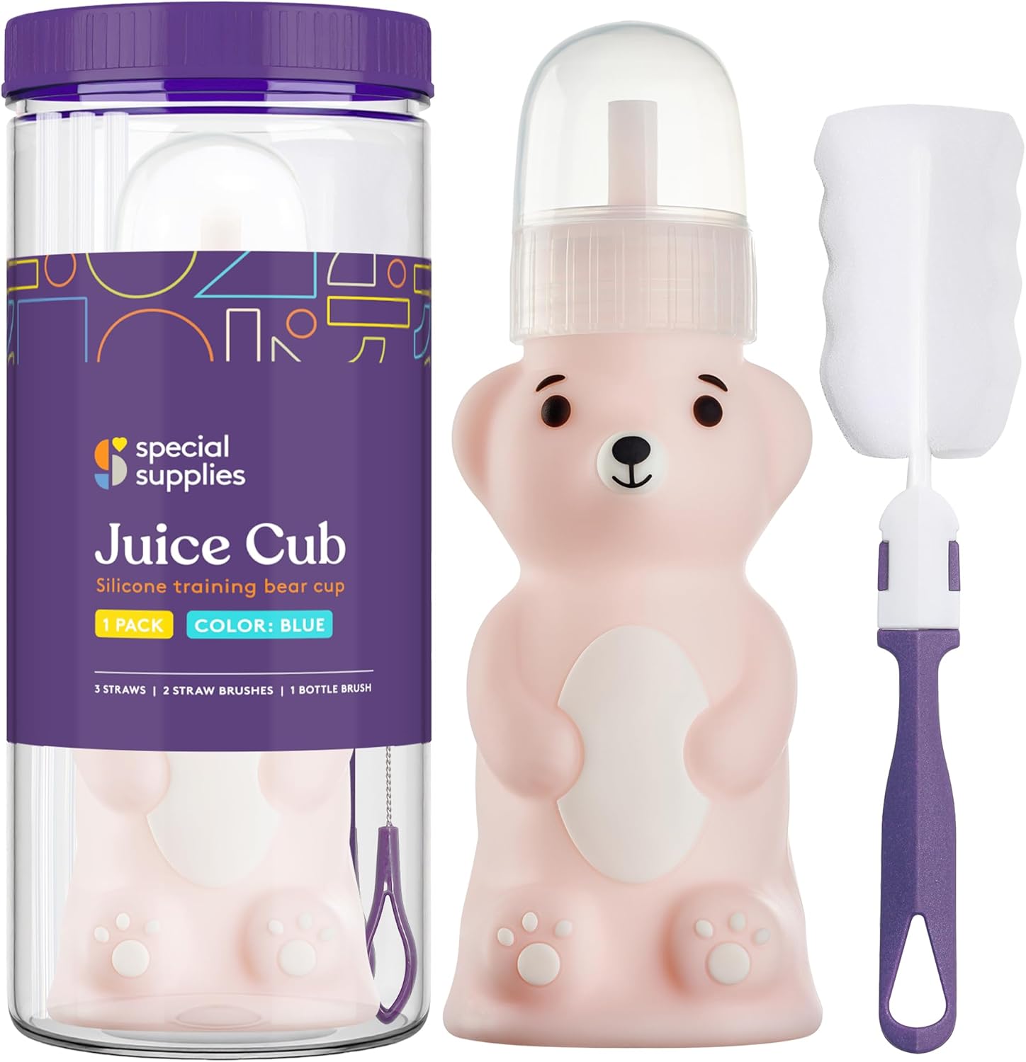 Special Supplies Honey Bear Straw Cup Long Straws, Squeezable Therapy and Special Needs Assistive