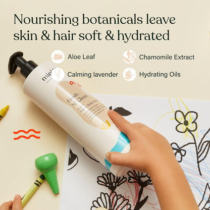 Fresh N’ Clean 2-in-1 Hair + Body Wash | Shampoo Sulfate-Free | Baby & Kid Safe | Gently Cleanses
