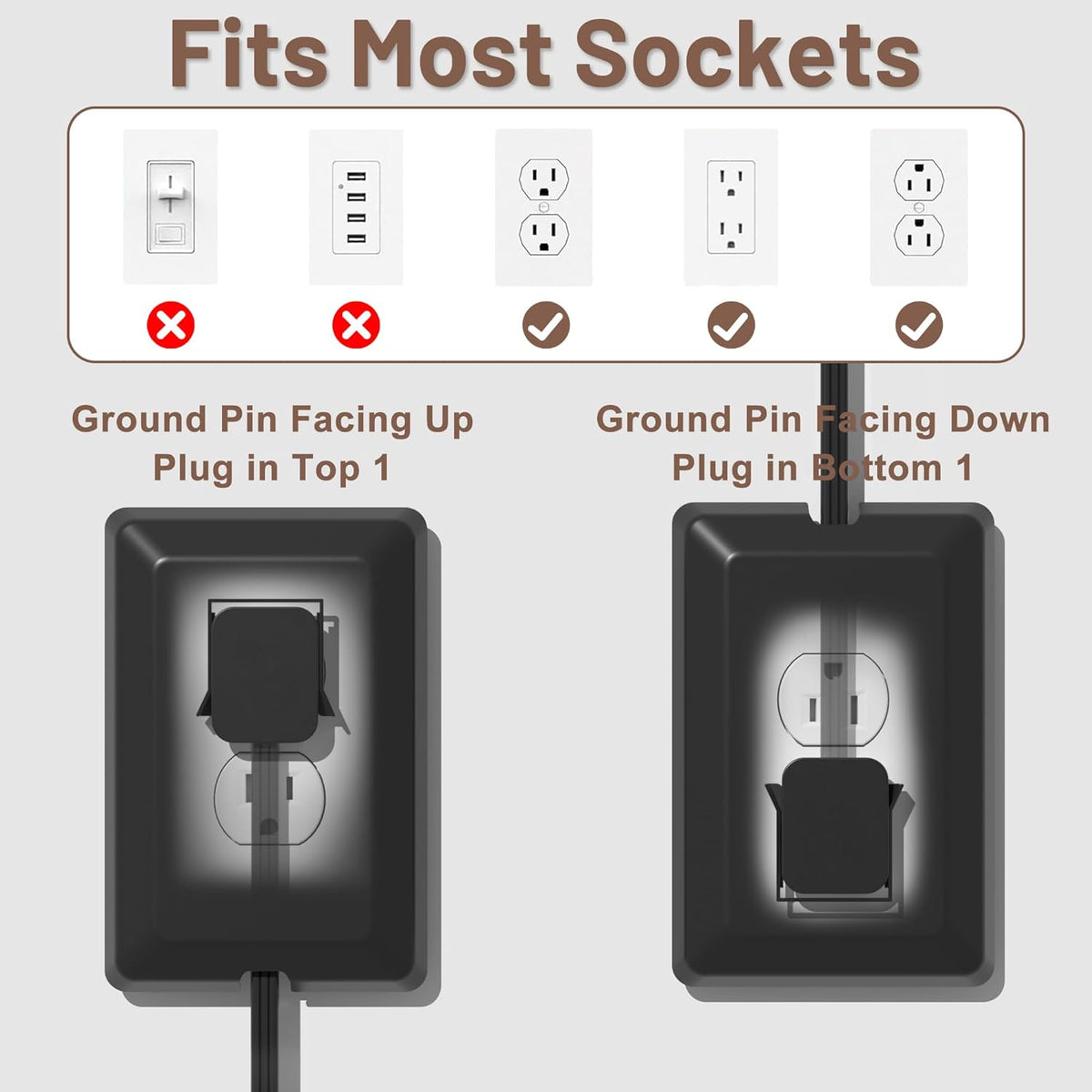 8FT Flat Plug Extension Cord with Cord Concealer Kit,3 Outlet Power Strip,Wall Extension Cord with