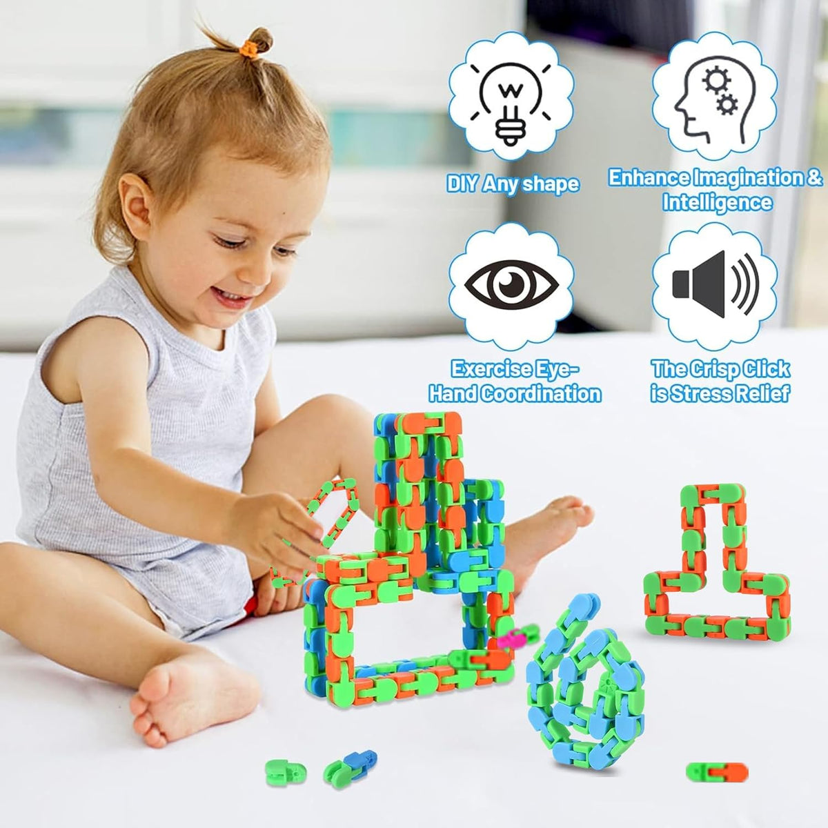 Woosir 24 Pack Wacky Tracks Fidget Toys Sensory Toys Gifts for Kids Classroom Back to School Gifts