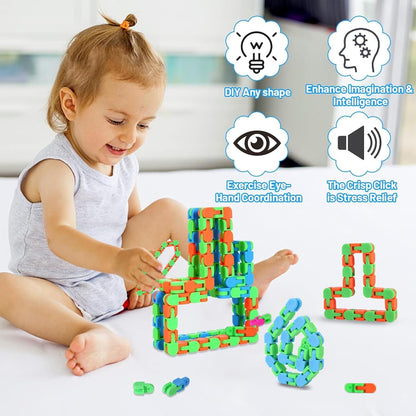 Woosir 24 Pack Wacky Tracks Fidget Toys Sensory Toys Gifts for Kids Classroom Back to School Gifts